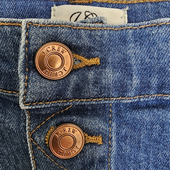 J Crew Denim mini skirt button front copper buttons Cotton 30 stretch - Picture 3 of 10